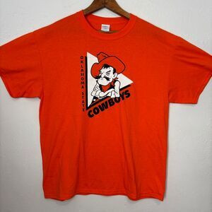 OSU Oklahoma State Cowboys Pistol Pete Graphic T-Shirt Orange College Sports Tee